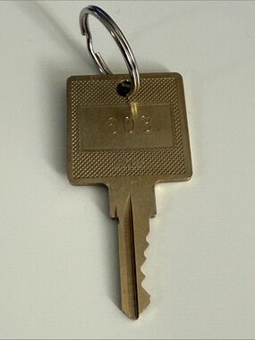 Vintage big Brass Key number 603 lucky number pendant charm hotel origin unknown